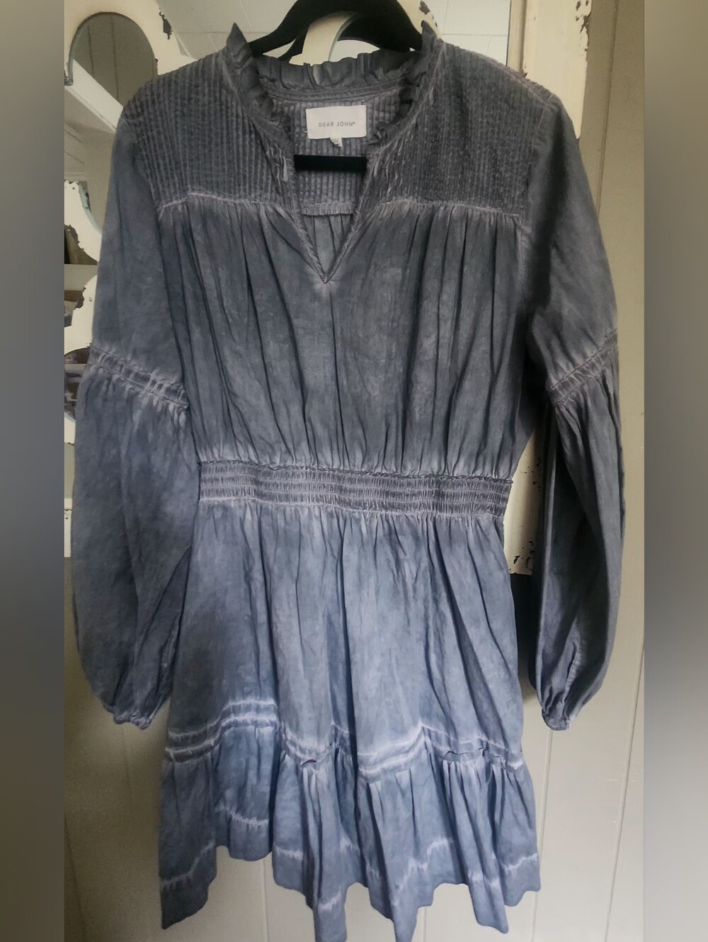 Dear John Charcoal Ruffle Yoke Dress